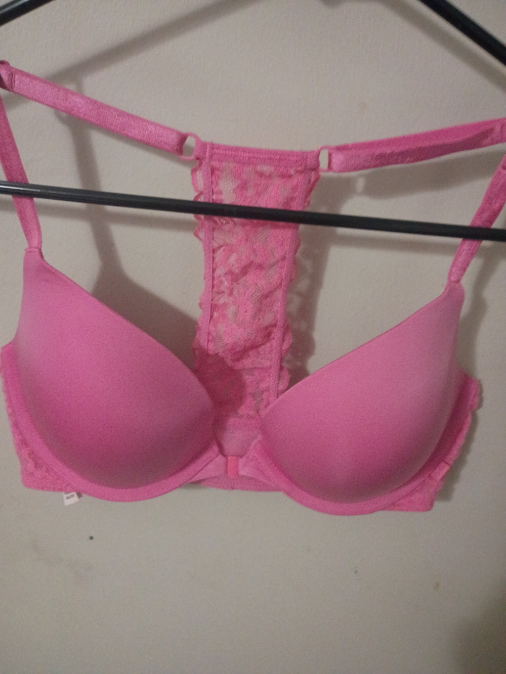 Victoria's Secret Hot Pink Lace Racerback Push-Up Bra